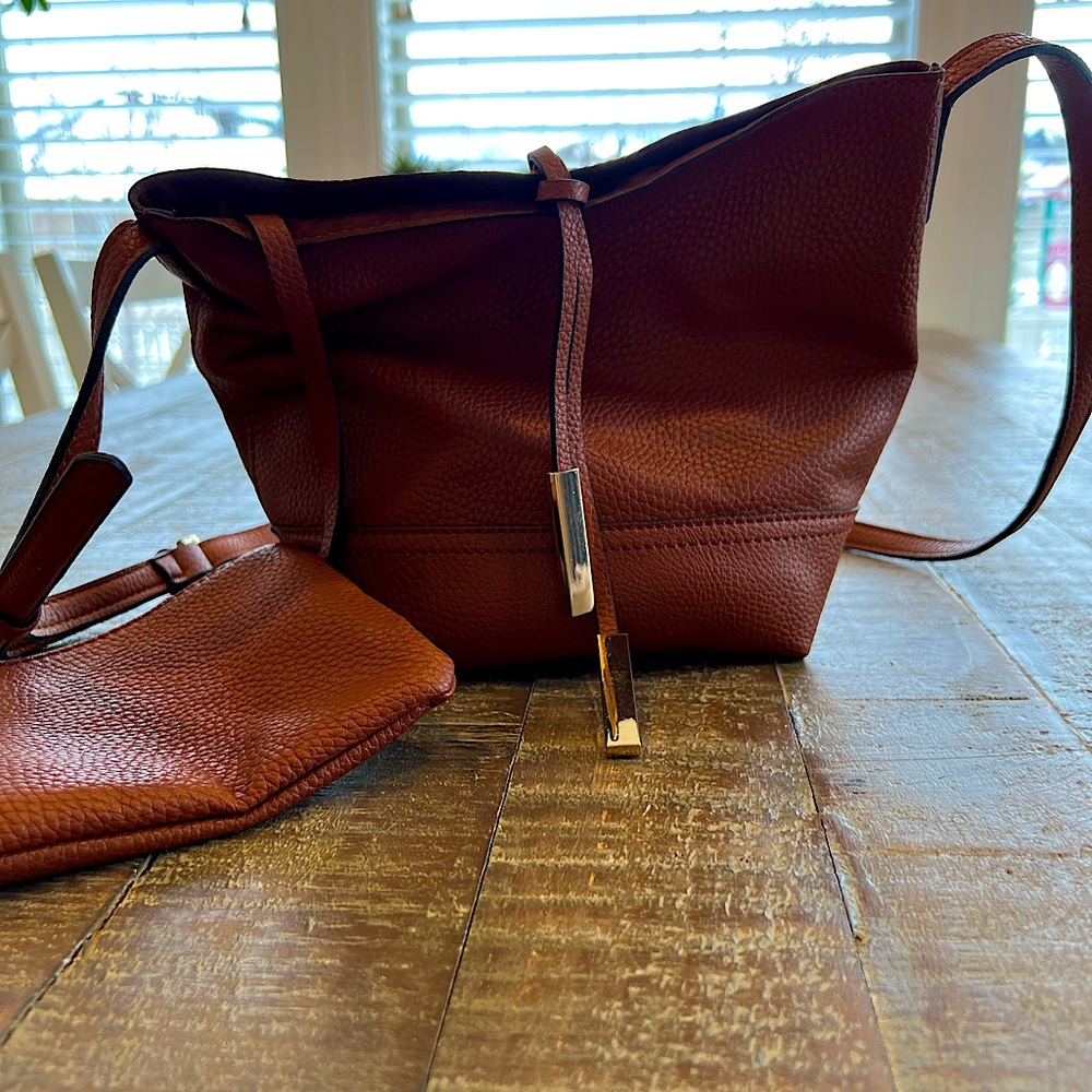 Street Level Vegan Leather Crossbody Purse with wallet